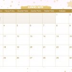 Calendario Mensal Unicornio Junho 2019