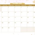Calendario Mensal Unicornio Outubro 2019