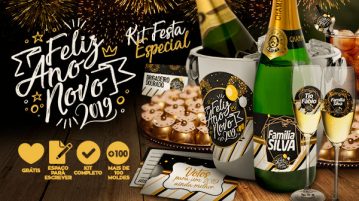 Kit Festa Ano Novo 2019 Grátis para Imprimir em Casa Kit Festa Ano Novo 2019