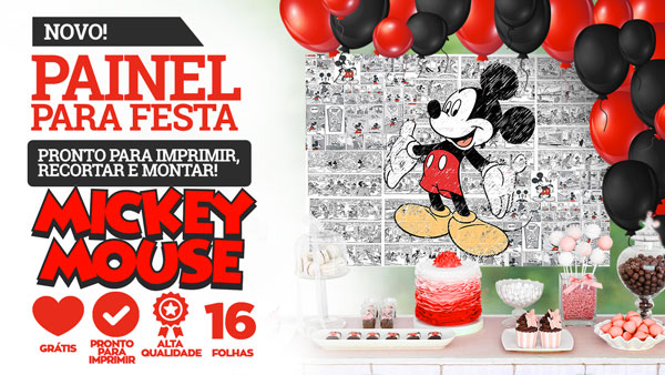 Centro de Mesa do Mickey Mouse - Grátis para Imprimir