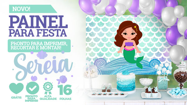 Kit de Festa Ariel: A Pequena Sereia – Grátis para Imprimir