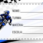 Etiqueta Escolar Motocross
