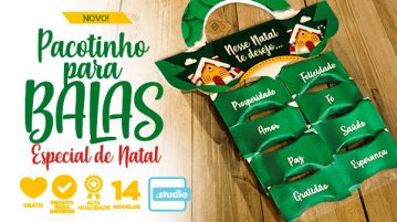 Pacotinho de Balas para Natal Personalizado para Imprimir em Casa Pacotinho de balas para Natal