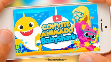 Convite Animado Baby Shark Grátis Pronto para Baixar Convite animado Baby Shark