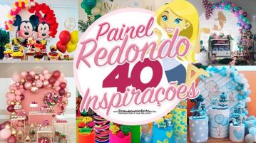 Painel Redondo 40 Inspirações Imperdíveis Tendência para festa em 2019 Painel Redondo para festa 40 inspiracoes