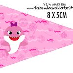 Bandeirinha para sanduiche Festa Baby Shark Rosa