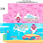 Caixa Baton Festa Baby Shark Rosa