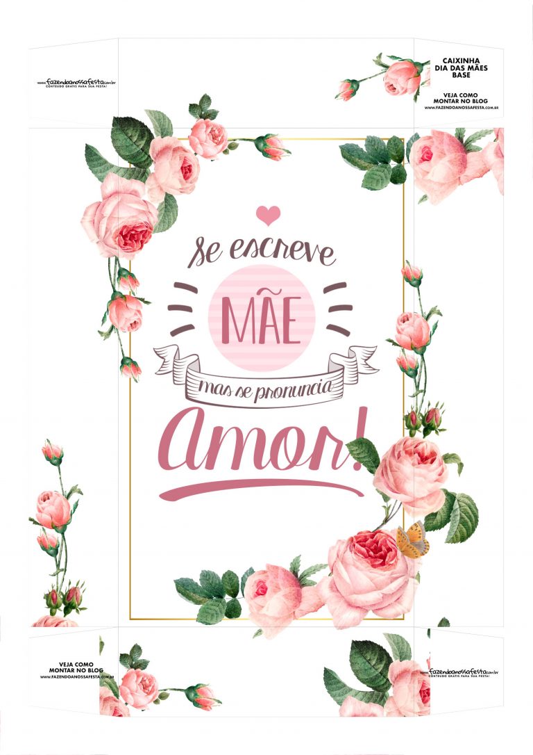 Caixa personalizada Se escreve Mae base - Fazendo a Nossa