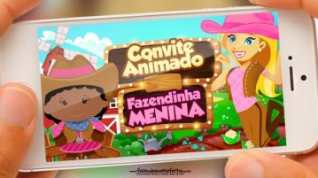 Convite Animado Fazendinha Menina Afro Grátis Pronto para Baixar Convite Animado Fazendinha Menina Afro