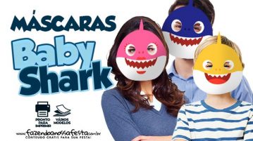 Máscaras Baby Shark para Imprimir Grátis Mascaras Baby Shark para imprimir