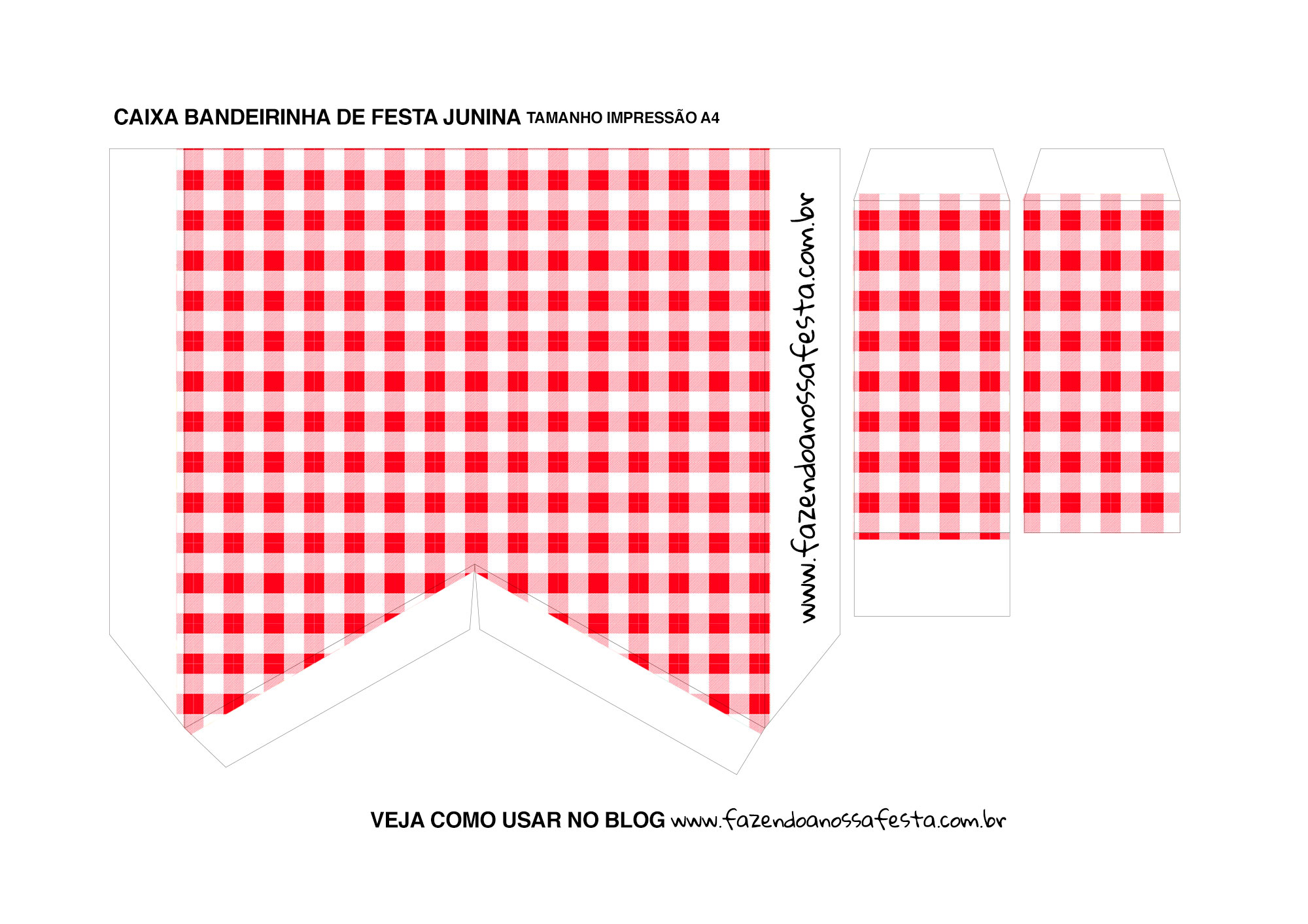 Caixa Bandeirola Xadrez Vermelho parte 2 - Fazendo a Nossa Festa