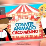 Convite Animado Circo Menino Cute