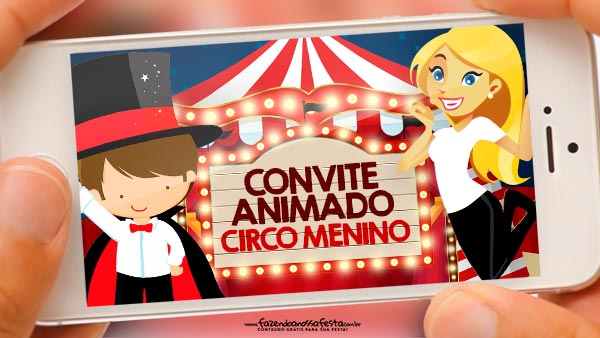 Convite Animado Circo Menino
