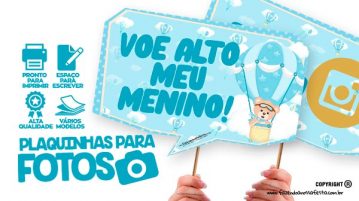 Plaquinhas Festa Ursinho Baloeiro Grátis para Imprimir Plaquinhas Festa Ursinho Baloeiro