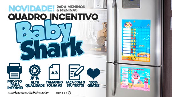 Quadro Incentivo Baby Shark
