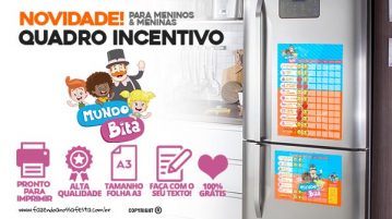 Quadro Incentivo Mundo Bita para Imprimir de Graça Quadro Incentivo Mundo Bita