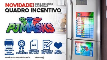 Quadro Incentivo PJ Masks para Imprimir de Graça Quadro Incentivo PJ Masks