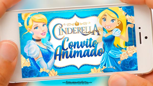 Convite Animado Cinderella Gratis