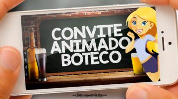 Convite Animado Boteco Grátis para Baixar e Editar Convite animado Boteco gratis