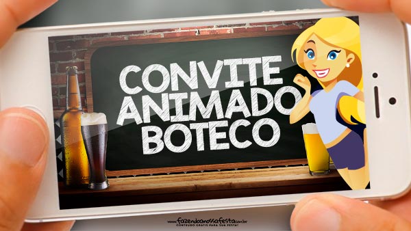 Convite Animado Boteco Grátis para Baixar e Editar