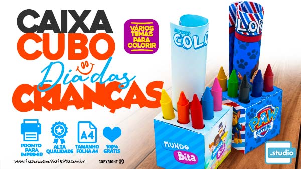 Caixa Kit Colorir Dia das Criancas