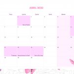 Calendario Mensal Borboletas Abril 2020