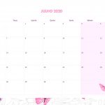 Calendario Mensal Borboletas Julho 2020