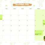 Calendario Mensal Cactos Novembro 2020