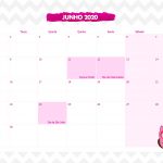Calendario Mensal Corujinha Rosa Junho 2020