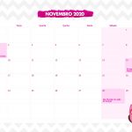 Calendario Mensal Corujinha Rosa Novembro 2020