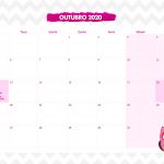 Calendario Mensal Corujinha Rosa Outubro 2020