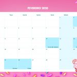 Calendario Mensal Cupcake Fevereiro 2020