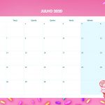 Calendario Mensal Cupcake Julho 2020