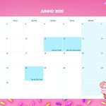 Calendario Mensal Cupcake Junho 2020