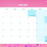 Calendario Mensal Cupcake Maio 2020