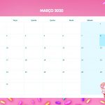 Calendario Mensal Cupcake Marco 2020