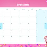 Calendario Mensal Cupcake Outubro 2020