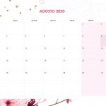 Calendario Mensal Floral Agosto 2020