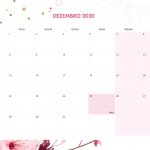 Calendario Mensal Floral Dezembro 2020