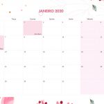 Calendario Mensal Floral Janeiro 2020
