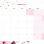 Calendario Mensal Floral Maio 2020