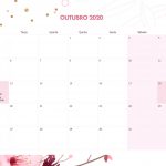 Calendario Mensal Floral Outubro 2020