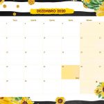 Calendario Mensal Girassol Dezembro 2020