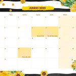 Calendario Mensal Girassol Junho 2020