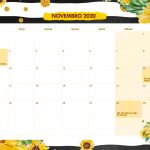 Calendario Mensal Girassol Novembro 2020