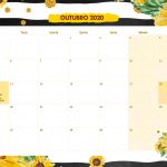 Calendario Mensal Girassol Outubro 2020