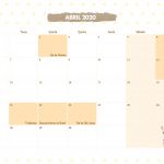 Calendario Mensal Lhama Amarela Abril 2020