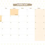 Calendario Mensal Lhama Amarela Janeiro 2020