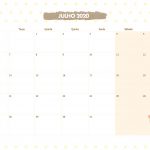Calendario Mensal Lhama Amarela Julho 2020