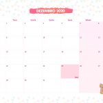 Calendario Mensal Lhama Rosa Dezembro 2020
